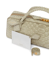 Green Snake-Print Leather Le Teckel Clutch | PDP | Antonia