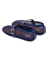 Blue Mesh Flat Ballerinas | PDP | Antonia