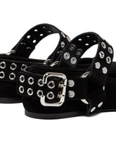 Black Suede Biker Ballet Flats | PDP | Antonia