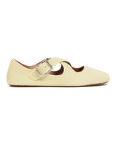 Yellow Cross-Strap Flat Ballerinas | PDP | Antonia