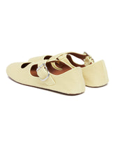 Yellow Cross-Strap Flat Ballerinas | PDP | Antonia