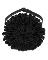 Black Leather Flower Choker - Women's jewelry | PLP | Antonia