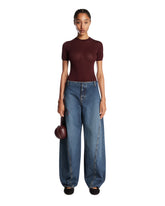 Burgundy Wool and Silk Bodysuit - Women's tops | PLP | Antonia