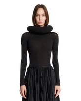 Black Sculptural Hooded Bodysuit - Women's tops | PLP | Antonia