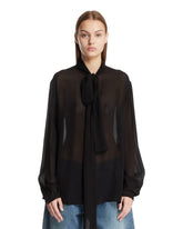 Black Georgette Lavalliere Neck Blouse - Women's shirts | PLP | Antonia