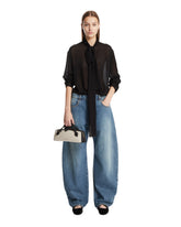 Black Georgette Lavalliere Neck Blouse - Women's shirts | PLP | Antonia