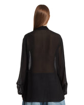 Black Georgette Lavalliere Neck Blouse | PDP | Antonia