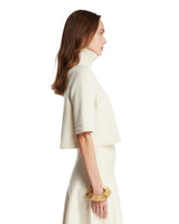 White Cropped Cashmere Knit Pullover | PDP | Antonia