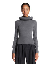 Gray Sculptural Hooded Pullover - Women's sweatshirts | PLP | Antonia