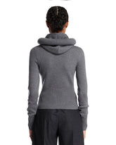 Gray Sculptural Hooded Pullover | PDP | Antonia