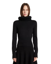 Black Sculptural Hooded Sweater - Women's sweatshirts | PLP | Antonia