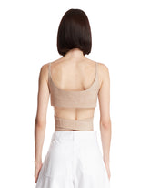 Beige Leather Wrap Top | PDP | Antonia