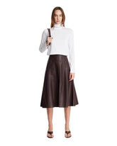 Purple Leather Skirt with Slit - Women's skirts | PLP | Antonia