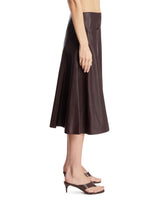 Purple Leather Skirt with Slit | PDP | Antonia