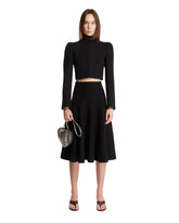 Black Flared Cashmere Knit Skirt - Women's skirts | PLP | Antonia