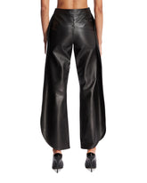 Black Leather Petal Trousers | PDP | Antonia