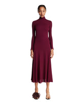 Burgundy Fluid Jersey Dress with Heart Detail - Women's dresses | PLP | Antonia