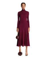 Burgundy Fluid Jersey Dress with Heart Detail - Women's dresses | PLP | Antonia