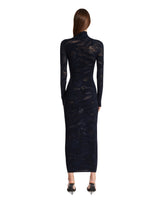 Blue Jacquard Silk Midi Dress | PDP | Antonia