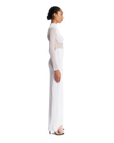 White Silk Knit Cut-Out Dress | PDP | Antonia