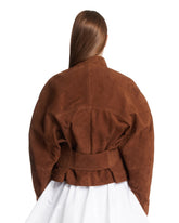 Giacca Arrotondata In Suede Marrone | PDP | Antonia