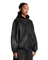 Black Biker Jacket with Hood | PDP | Antonia