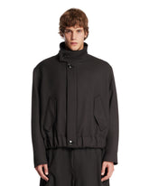 Black Wool Gabardine Harrington Jacket - Men's jackets | PLP | Antonia