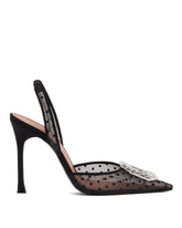 Black Camelia Sling Satin Pumps | PDP | Antonia