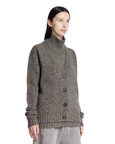 Gray V-Neck Cardigan | PDP | Antonia