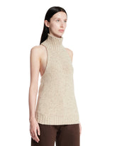 Beige Knit Sleeveless Top | PDP | Antonia