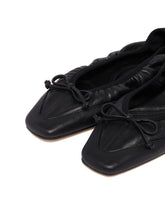 Black Camilla Leather Ballet Flats | PDP | Antonia