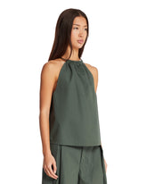 Green Jewel Neck Top | PDP | Antonia