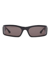 Black Sunset Rectangle Nylon Sunglasses | PDP | Antonia