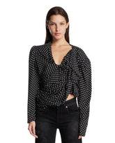 Blusa Tucked-In A Pois Nera - Balenciaga donna | PLP | Antonia