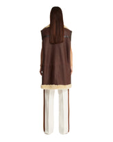 Brown Long Leather Gilet | PDP | Antonia