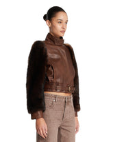 Brown High-Collar Short Jacket | PDP | Antonia