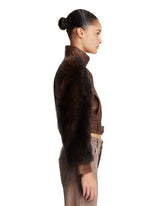 Brown High-Collar Short Jacket | PDP | Antonia