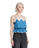 Blue Silk and Lace Top | PDP | Antonia