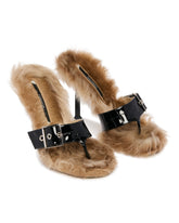 Sandali Infradito Con Pelliccia Neri - CHRISTEN WOMEN | PLP | Antonia