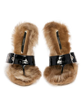 Sandali Infradito Con Pelliccia Neri | PDP | Antonia