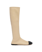 Beige Leather Tabi Boots | PDP | Antonia