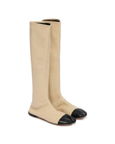 Beige Leather Tabi Boots | Antonia