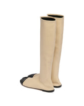 Beige Leather Tabi Boots | PDP | Antonia