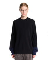 Black and Blue Wool Crewneck Sweater - SALE MEN CLOTHING | PLP | Antonia