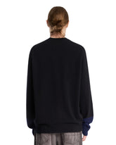 Black and Blue Wool Crewneck Sweater | PDP | Antonia