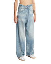 Blue Ined Fold Over Jeans | PDP | Antonia