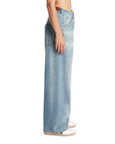 Blue Ined Fold Over Jeans | PDP | Antonia