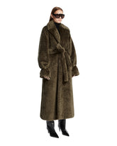 Green Madison Faux Fur Trench Coat | PDP | Antonia