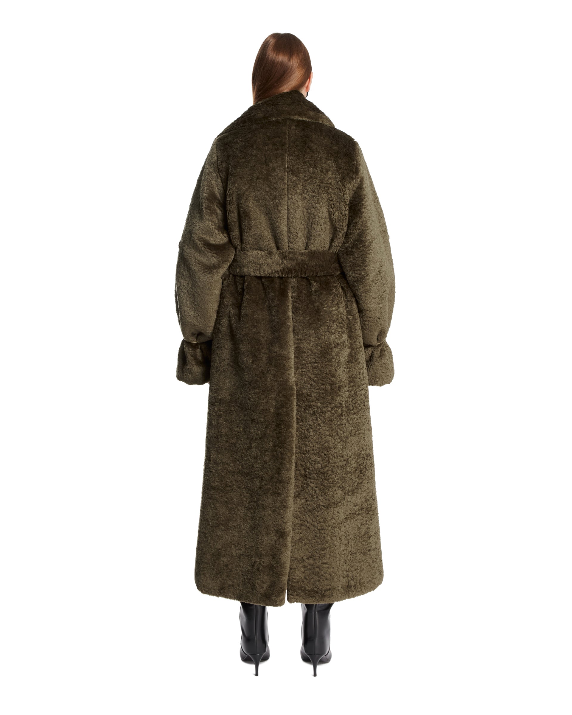 FW23 Madison Double Coat ダークグレー メランジ Green Madison Faux Fur Trench Coat | DARKPARK - Antonia