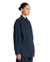 Dark Blue Cotton Denim Shirt | PDP | Antonia